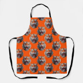 Tijgerkoppatroonontwerp Oranje Schort (Voorkant)