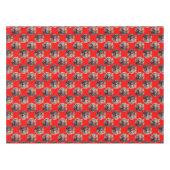 Tijgerkoppatroonontwerp Rood Tafelkleed (Voorkant (Horizontaal))