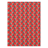 Tijgerkoppatroonontwerp Rood Tafelkleed (Voorkant)