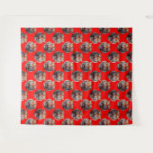 Tijgerkoppatroonontwerp Rood Wandkleed (Voorkant (horizontaal))
