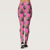 Tijgerkoppatroonontwerp Roze Leggings (Achterkant)