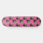 Tijgerkoppatroonontwerp Roze Persoonlijk Skateboard (Horizontaal)