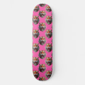 Tijgerkoppatroonontwerp Roze Persoonlijk Skateboard (Voorkant)