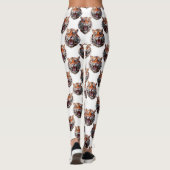 Tijgerkoppatroonontwerp - Wit Leggings (Achterkant)