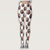 Tijgerkoppatroonontwerp - Wit Leggings (Voorkant)