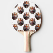 Tijgerkoppatroonontwerp - Wit Tafeltennisbatje (Achterkant)