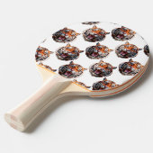Tijgerkoppatroonontwerp - Wit Tafeltennisbatje (Voorkant Gekanteld)