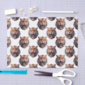 Tijgerkoppatroonontwerp - Wit Tissuepapier (Craft)