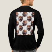 Tijgerkoppatroonontwerp - Wit Tri-Blend Shirt (Achterkant volledig)