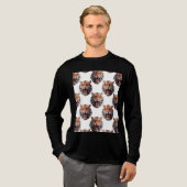 Tijgerkoppatroonontwerp - Wit Tri-Blend Shirt (Voorkant)
