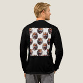 Tijgerkoppatroonontwerp - Wit Tri-Blend Shirt (Achterkant)