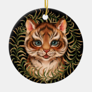 Tijgerkub Keramisch Ornament