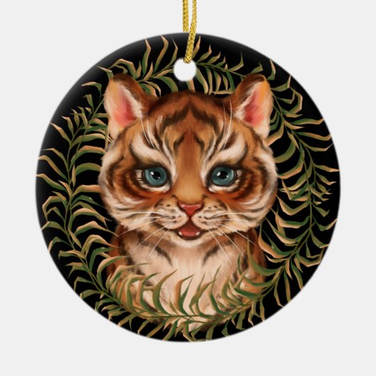 Tijgerkub Keramisch Ornament (Voorkant)