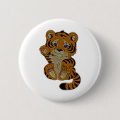 Tijgerkub Ronde Button 5,7 Cm (Voorkant)