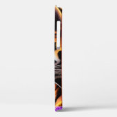 Tijgerkubus, paarse bloemen Case-Mate iPhone case (Achterkant / Links)