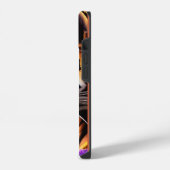 Tijgerkubus, paarse bloemen iPhone hoesje (Linkerkant)