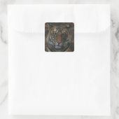 Tijgerkuil Vierkante Sticker (Tas)