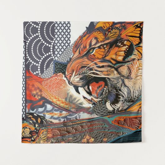 Tijgerkunst Wandkleed (Voorkant)