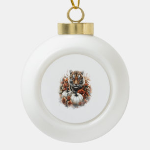 tijgerlandpompoen keramische bal ornament