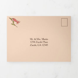 Tijgerlelie All in One Trouwkaart Drieluik Uitnodiging