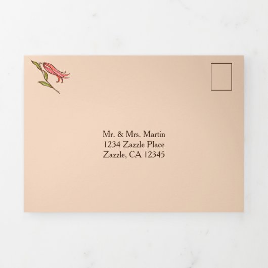 Tijgerlelie All in One Trouwkaart Drieluik Uitnodiging (Cover)