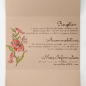 Tijgerlelie All in One Trouwkaart Drieluik Uitnodiging (Binnenkant midden)