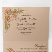 Tijgerlelie All in One Trouwset Drieluik Uitnodiging (Binnenzijde eerst)