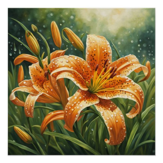 Tijgerlelie Bloem Perfect Poster (Voorkant)