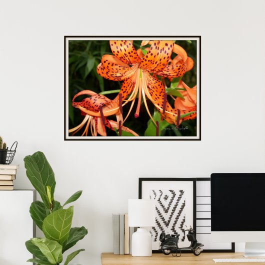 Tijgerlelie Bloem Tuin Poster (Thuiskantoor)