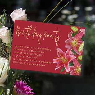 Tijgerlelie Bloemen Volwassenen Verjaardagsfeest U Kaart