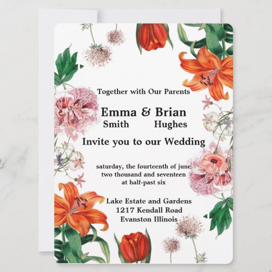 Tijgerlelie en tulpen kaart (Voorkant)