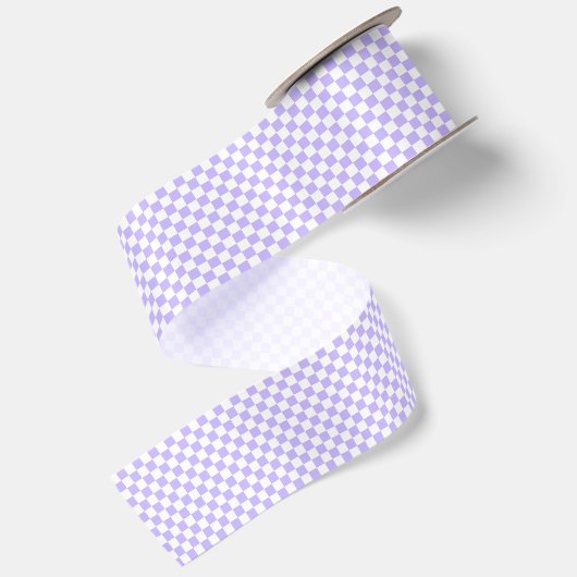 Tijgerlelie Lavendel en Wit Geruit Satijnen Lint (Achterkant)