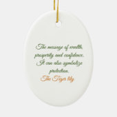 Tijgerlelie met bloembetekenis keramisch ornament (Achterkant)