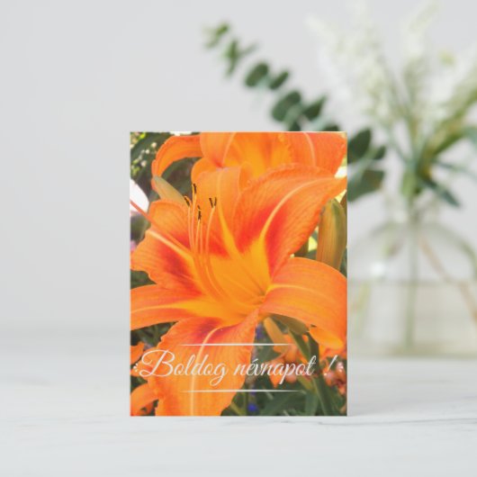 Tijgerlelie - Naam Dag Briefkaart (Staand voorkant)