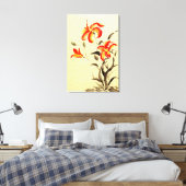 Tijgerlelie - rood canvas afdruk (Insitu (Slaapkamer))
