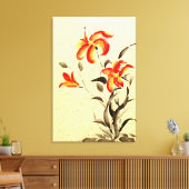 Tijgerlelie - rood canvas afdruk (Insitu (Woonkamer))