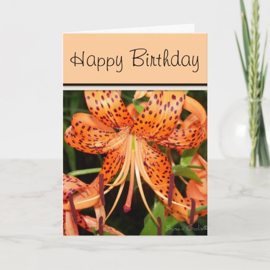 Tijgerlelie Verjaardagskaart Kaart (Voorkant)