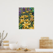 Tijgerlelies in vetverf (patels) poster (Keuken)