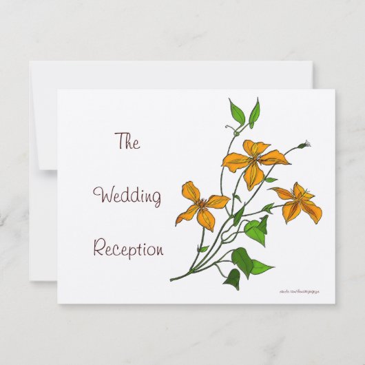 Tijgerlelies (Uitnodiging na de bruiloftsreceptie Kaart (Achterkant)