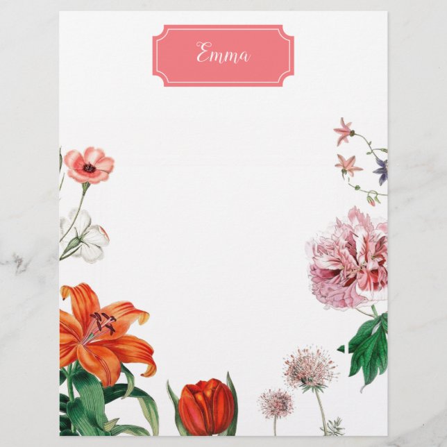 Tijgerlib, tulpenbloem briefhoofd (Voorkant)