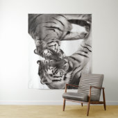 Tijgerliefdeskunst - Handgeschilderde Wilde Decora Wandkleed (In situ)