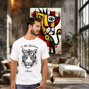 Tijgerlijn Kunst Illustratie – T-Shirt met Aangepa