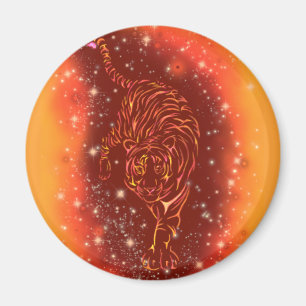 tijgermagneet op de Sterrennacht van de sterrenas Magneet
