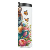 Tijgermoeder: Baby, Bloemen, Moederdag Thermosbeker (Geroteerd rechts)