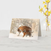 tijgermoeder en baby wenskaart kaart (Gele Bloem)