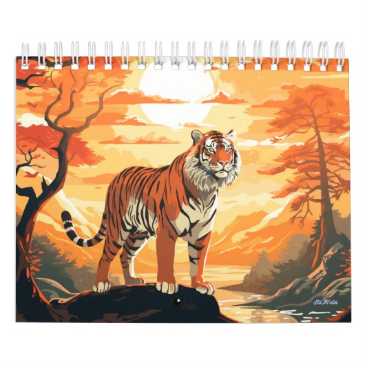 Tijgermuur Maandkalender 2025 Kalender (Hoes)