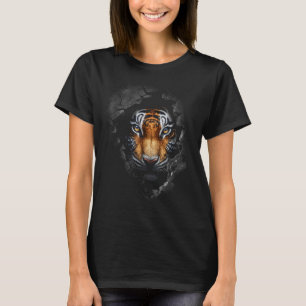 Tijgermuurdier print kunst dierenvrienden tijger t-shirt