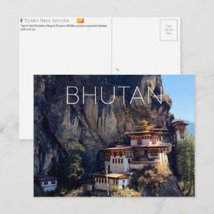 Tijgernest Klooster, Bhutan Reisansichtkaart Briefkaart