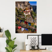 Tijgernestklooster, Bhutan Poster (Thuiskantoor)
