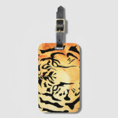 Tijgerogen in zwart silhouet bagagelabel (Voorkant (verticaal))